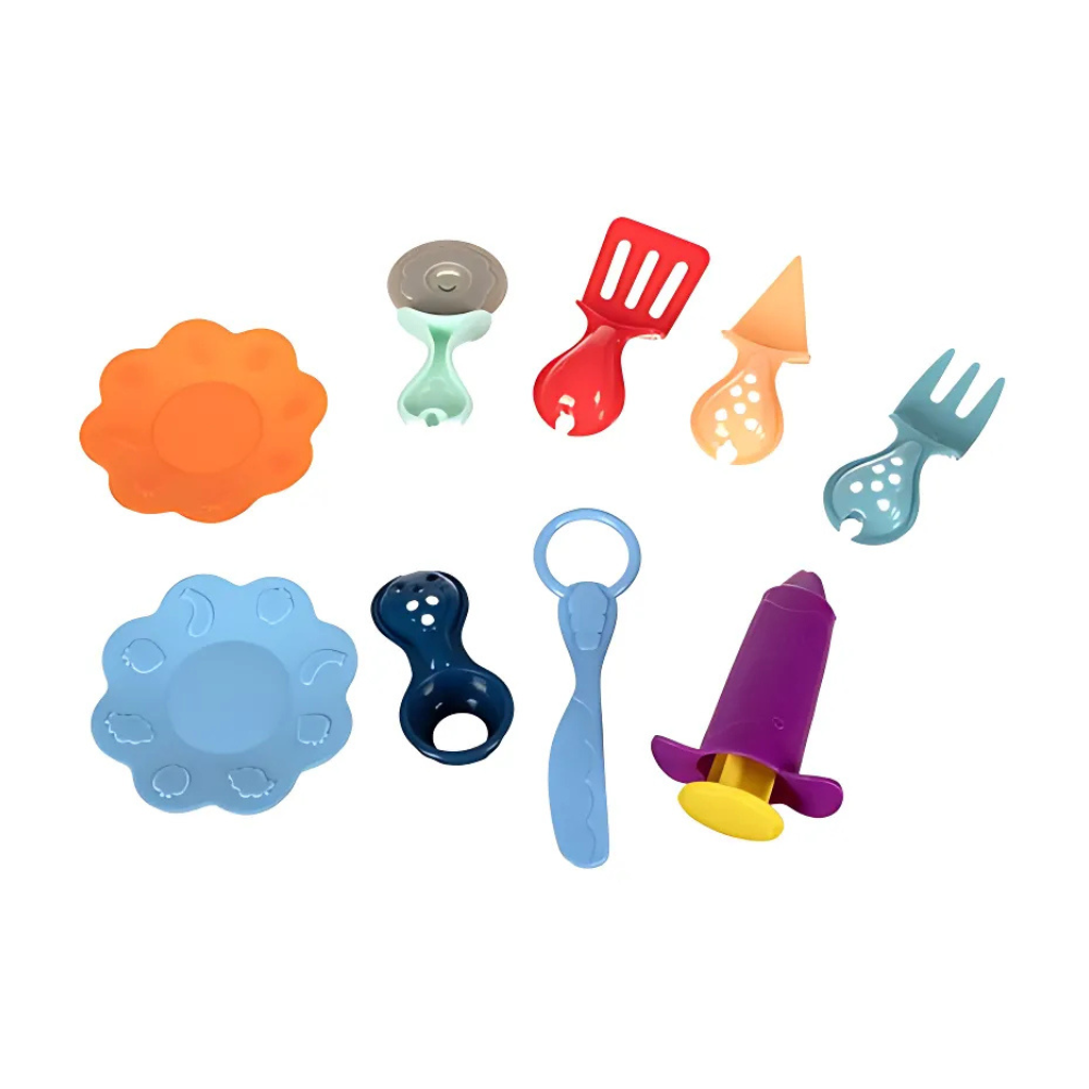 Set Plastilina, Masina de Prajituri, Instrumente de Modelare Multiple, 5 Culori Diferite de Pasta Modelatoare, Usor de Folosit si Curat, Jucarie Educativa, Interactiva, pentru Copii, Nu se Usuca/Lipeste, + 3 ani, 26 x 21.5 x 18 cm, Multicolor