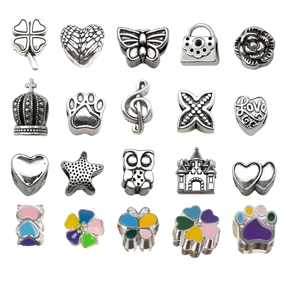 Set Realizare Bratari Colorate, Contine Diverse Pandantive si Margele, 4 Bratari, 70 Piese, Dezvolta Abilitatile Manuale, Portabil, Cutie Depozitare Inclusa, Multicolor
