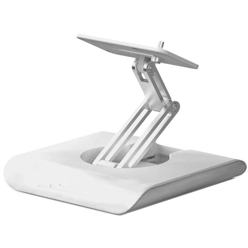 Suport Videoproiector Pliabil de Birou, Rotire 360°, Inclinare 90°, Portabil, cu Filet Universal 1/4", Design Elegant, Instalare Usoara, Accesorii Montare Incluse, Alb