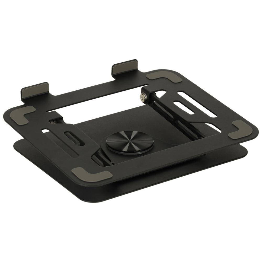 Suport pentru Laptop, Stand Reglabil pe Inaltime, Baza Rotativa 360°, Anti-Alunecare, Disiparea Caldurii, Portabil, Pliabil, Compatibil cu Toate Laptopurile 10-16'', din Metal, Cheie si Imbus Inclus, Negru