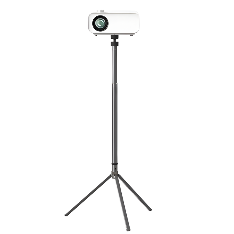 Suport pentru Videoproiector, Rotire 360°, Inclinare 90°, Reglabil de la 67 la 100 cm Inaltime, Pliabil, Design Elegant, Usor de Instalat, din Aluminiu, Negru/Gri