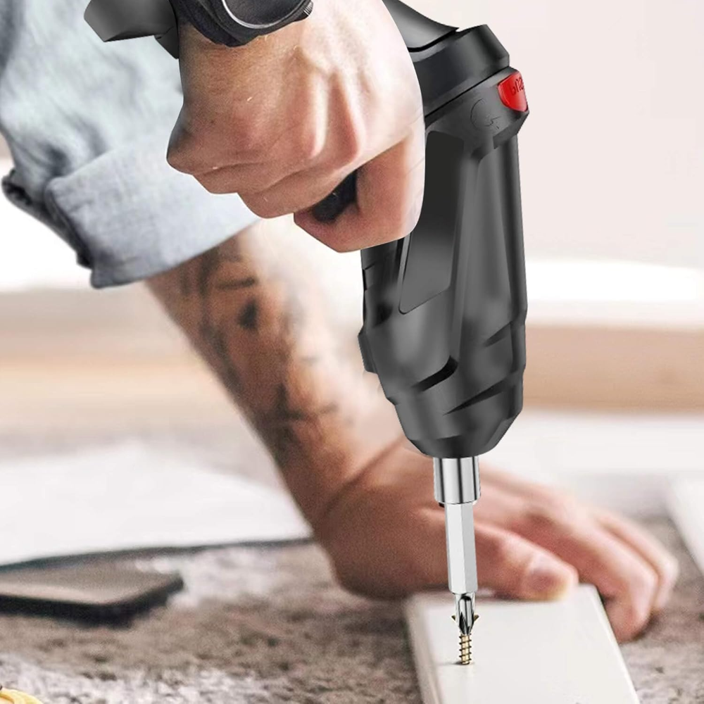 Surubelnita Electrica Fara Fir, cu Lumina LED, 2 Moduri de Functionare, pentru Insurubare si Desurubare, 1800mAh, 250 RPM, Cablu USB Inclus, Negru/Rosu