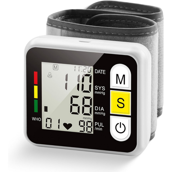 Tensiometru de Incheietura, Afisaj LED cu Caractere Mari, Auto-Masurare, Detectare Puls Neregulat, Validat Clinic, Oscilometric, Memorie pentru Ultima Valoare Masurata, Manseta Reglabila, Portabil, Carcasa de Protectie Inclusa, Multicolor