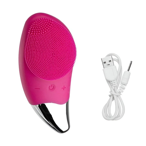 Dispozitiv de Curatare Faciala, 4 Niveluri de Vibratie, Impermeabil IPX7, din Silicon, Hipoalergenic, Portabil, pentru Masaj, Indepartarea Machiajului, Stimuleaza Circulatia Sangelui, Curatarea Fetei si Tenului, Cablu Incarcare Inclus, Roz