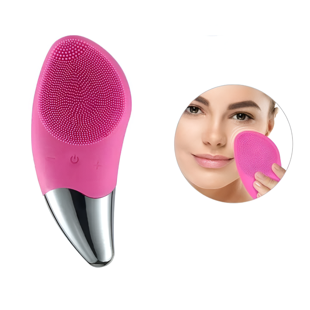 Dispozitiv de Curatare Faciala, 4 Niveluri de Vibratie, Impermeabil IPX7, din Silicon, Hipoalergenic, Portabil, pentru Masaj, Indepartarea Machiajului, Stimuleaza Circulatia Sangelui, Curatarea Fetei si Tenului, Cablu Incarcare Inclus, Roz
