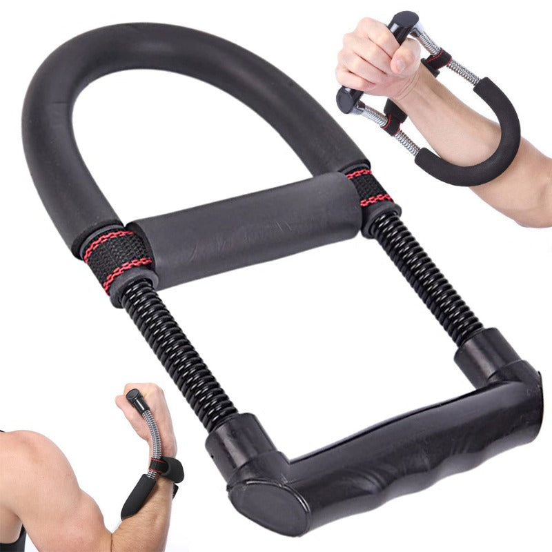 Flexor Maini Reglabil, 30 kg, pentru Antrenament Maini, Antebrat, Incheietura, Exercitii Recuperare, Forta, Rezistenta, Flexie si Extensie, Forma de U, Manere Antiderapante, Prindere Usoara, Negru