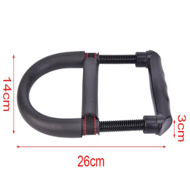 Flexor Maini Reglabil, 30 kg, pentru Antrenament Maini, Antebrat, Incheietura, Exercitii Recuperare, Forta, Rezistenta, Flexie si Extensie, Forma de U, Manere Antiderapante, Prindere Usoara, Negru