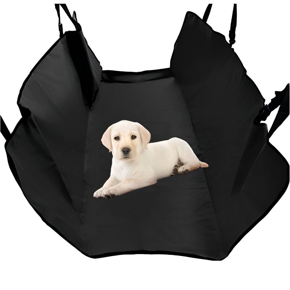 Husa Auto Bancheta, pentru Protectie si Transport Animale, Caini si Pisici, Sectiuni Laterale tip Hamac, Impermeabila, Antizgarieturi, Usor de Utilizat si de Curatat, Universala, 144 x 144 cm, Negru