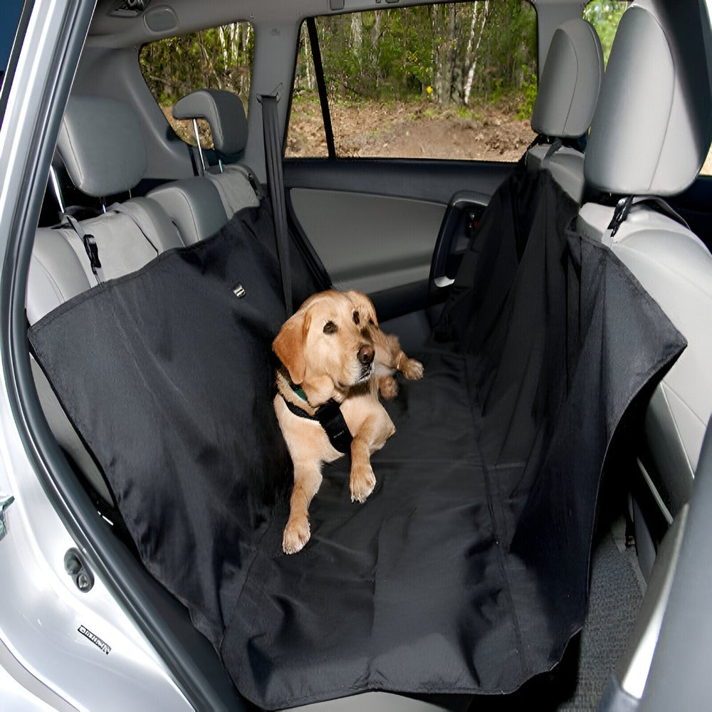Husa Auto Bancheta, pentru Protectie si Transport Animale, Caini si Pisici, Sectiuni Laterale tip Hamac, Impermeabila, Antizgarieturi, Usor de Utilizat si de Curatat, Universala, 144 x 144 cm, Negru