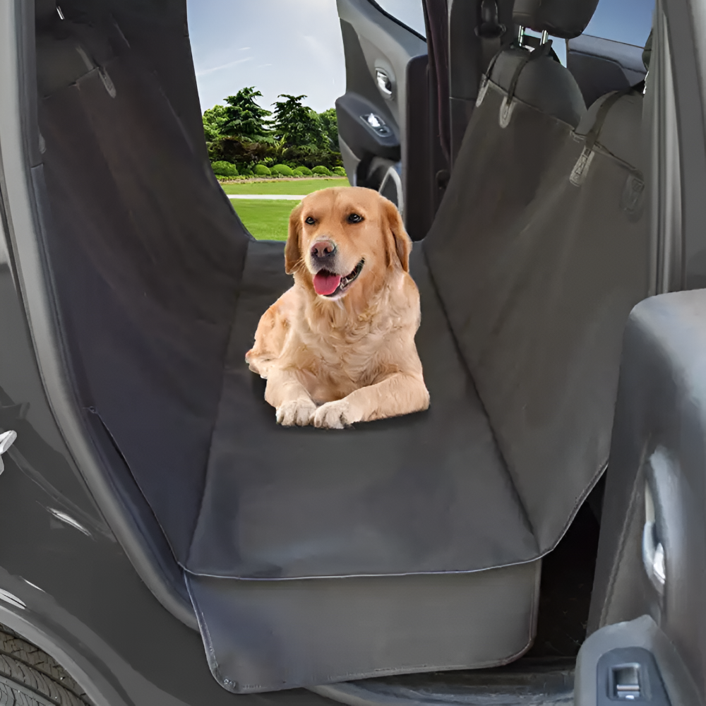 Husa Auto Bancheta, pentru Protectie si Transport Animale, Caini si Pisici, Sectiuni Laterale tip Hamac, Impermeabila, Antizgarieturi, Usor de Utilizat si de Curatat, Universala, 144 x 144 cm, Negru