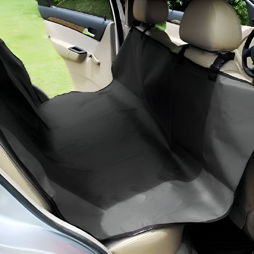 Husa Auto Bancheta, pentru Protectie si Transport Animale, Caini si Pisici, Sectiuni Laterale tip Hamac, Impermeabila, Antizgarieturi, Usor de Utilizat si de Curatat, Universala, 144 x 144 cm, Negru