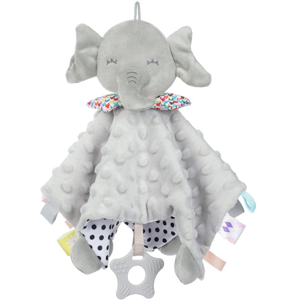 Jucarie Elefant pentru Bebelusi, Zornaitoare, Fosnitoare, Dentitie, Senzoriala, Paturica Alinare, Siguranta, Usoara, Somn Linistit, Clopotel Incorporat, Moale si Confortabila, 0-24 luni, Multicolor