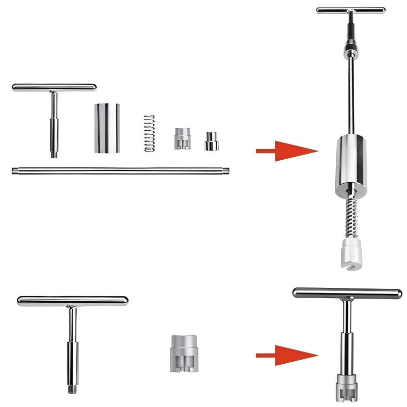 Kit Indreptare Tabla Caroserie Auto, Ciocan Inertial din Metal, 18 Ventuze Diferite Dimensiuni, pentru Amatori, Profesionisti, Reparare Infundaturi, Lovituri de Grindina, Fara Revopsire, Argintiu