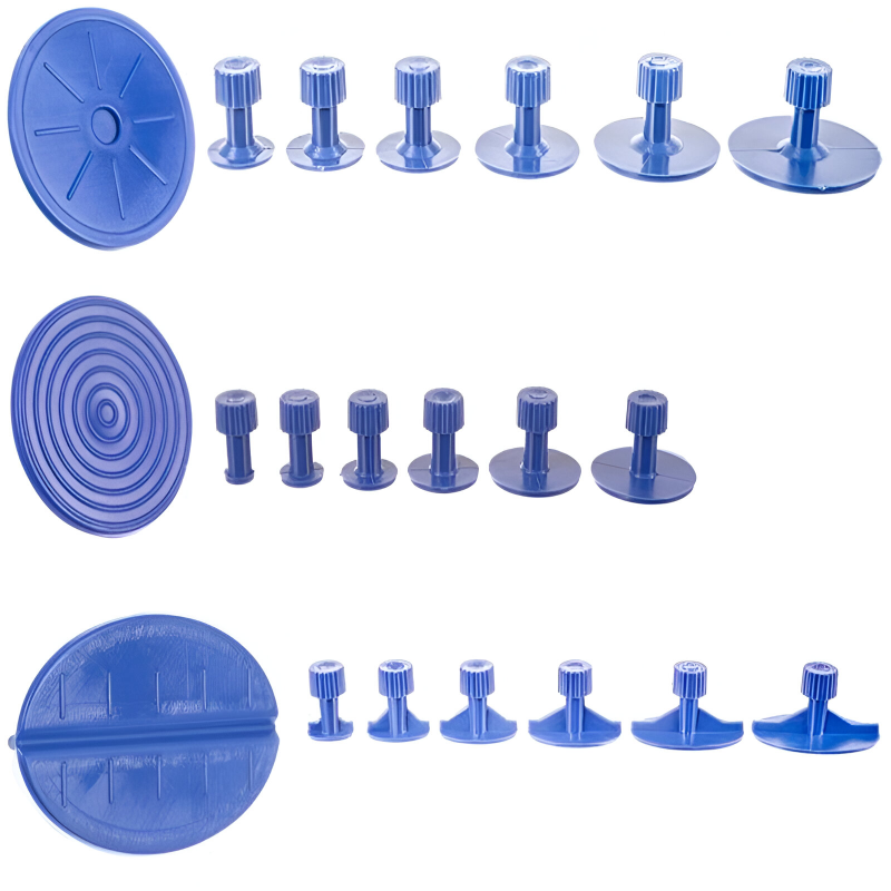 Kit Indreptare Tabla Caroserie Auto, Ciocan Inertial din Metal, 18 Ventuze Diferite Dimensiuni, pentru Amatori, Profesionisti, Reparare Infundaturi, Lovituri de Grindina, Fara Revopsire, Argintiu