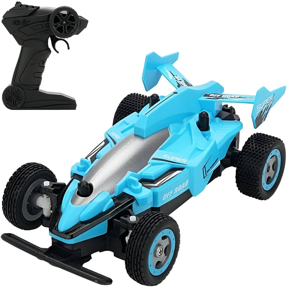 Masina Off-Road cu Telecomanda RC, Curse de Viteza pentru Copii, Sunete Interactive, Cauciucuri Rezistente, Controler 2.4 GHz, Baterie Reincarcabila, Cablu Inclus, 1:20, 19 x 12 x 9 cm, Multicolor