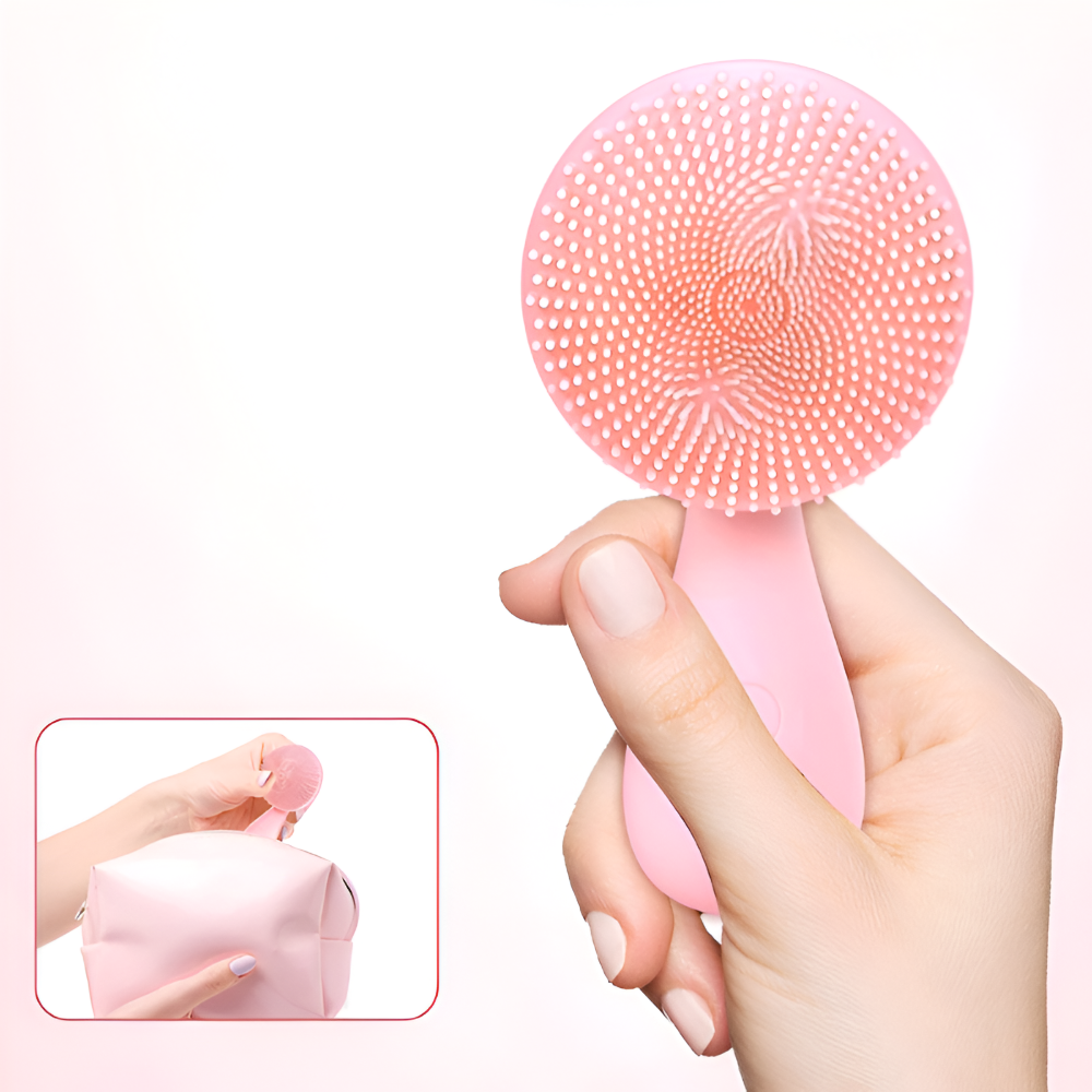 Perie Electrica de Silicon pentru Curatare Faciala, 4 Moduri de Utilizare, Curatare, Demachiere, Masaj si Lifting, Fara Fir, Rezistent la Apa, pentru Eliminarea Ridurilor, Ingrijirea Tenului, Circulatia Sangelui, Portabil, Incarcare Magnetica, Roz