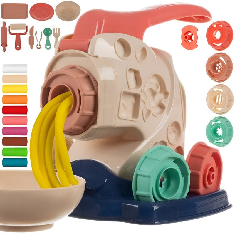 Set Creativ Plastilina Masina de Tocat, Instrumente de Modelare Multiple, 10 Culori Diferite de Pasta Modelatoare, Jucarie Educativa, Interactiva, pentru Copii, 3 ani+, Multicolor