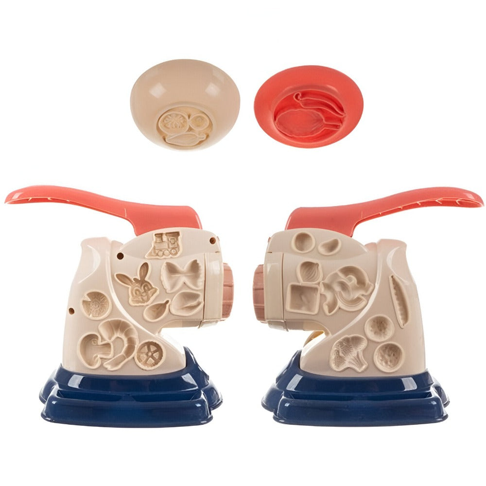 Set Creativ Plastilina Masina de Tocat, Instrumente de Modelare Multiple, 10 Culori Diferite de Pasta Modelatoare, Jucarie Educativa, Interactiva, pentru Copii, 3 ani+, Multicolor