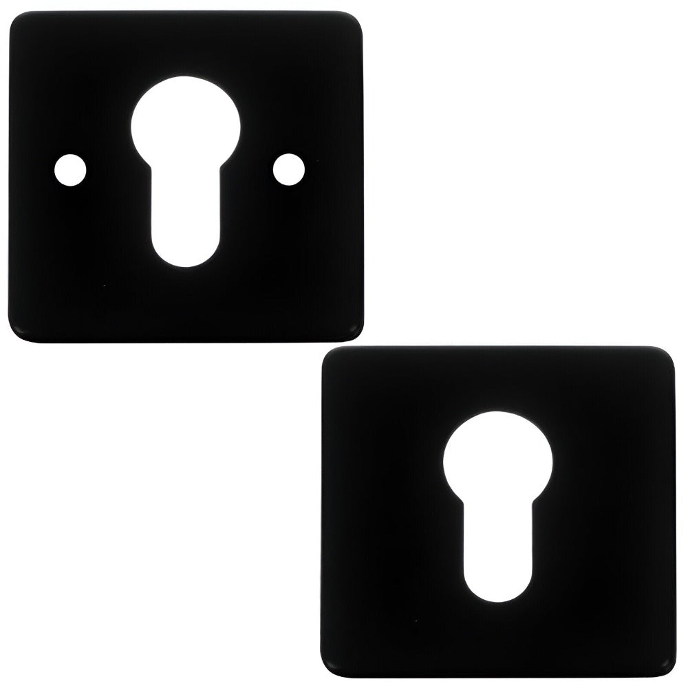 Set Maner Usa Interior, cu Rozeta Cheie, Reversibil, Universal, Silentios, Reglabil, Elegant, Rezistent, din Aluminiu/Fier, pentru Living, Dormitor, Bucatarie, Baie, Accesorii Montare Incluse, 140 x 53 mm, Negru Mat